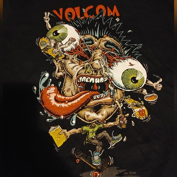 VOLCOM skateboard shirt NEW perfect men's medium or youth XL skate graphic tee - Picture 5 of 6